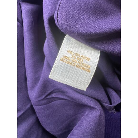 Kate Spade Gail Wool Shift Dress Purple Jeweled Beaded Neck Short Sleeve Sz 10 - Picture 3 of 4